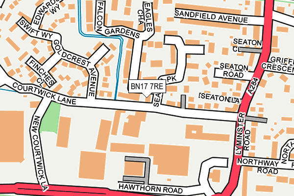 BN17 7RE map - OS OpenMap – Local (Ordnance Survey) BN17 7RE map - OS OpenMap – Local (Ordnance Survey)