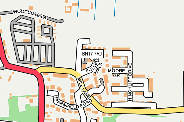 BN17 7RJ map - OS OpenMap – Local (Ordnance Survey) BN17 7RJ map - OS OpenMap – Local (Ordnance Survey)