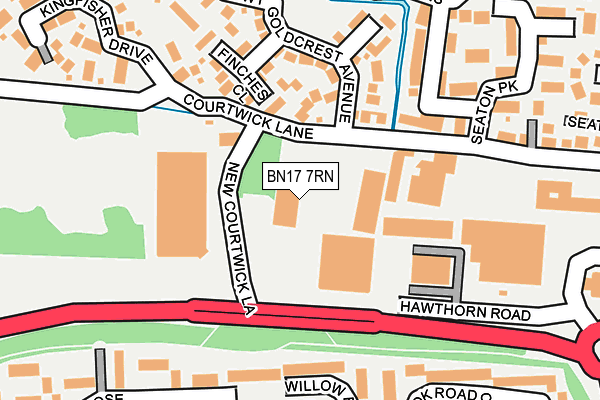 BN17 7RN map - OS OpenMap – Local (Ordnance Survey)