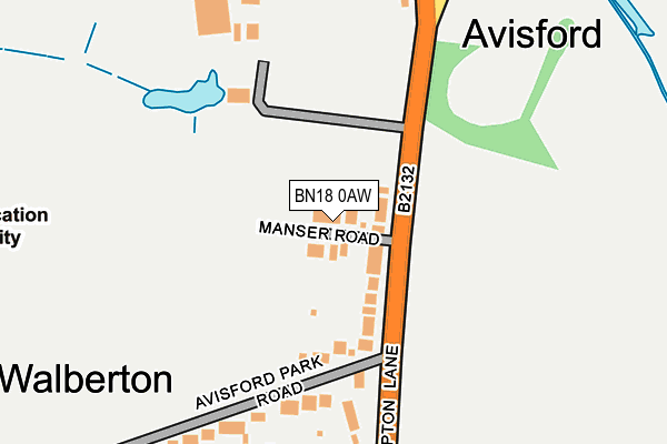 BN18 0AW map - OS OpenMap – Local (Ordnance Survey)
