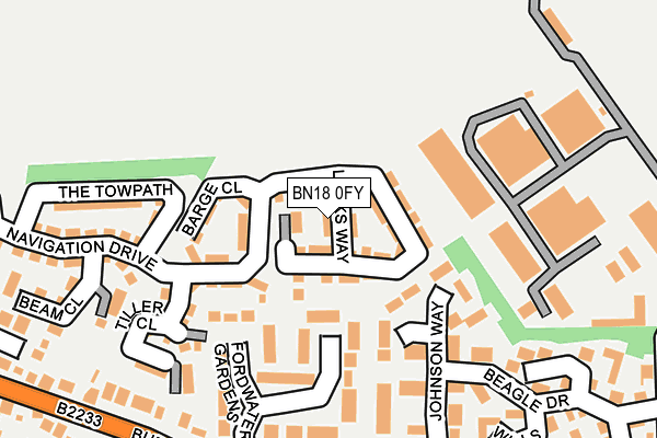 BN18 0FY map - OS OpenMap – Local (Ordnance Survey) BN18 0FY map - OS OpenMap – Local (Ordnance Survey)