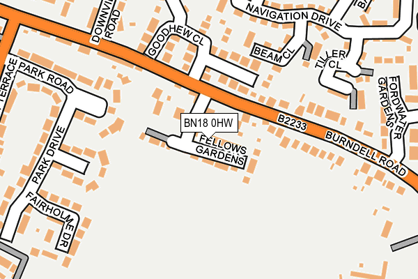 BN18 0HW map - OS OpenMap – Local (Ordnance Survey) BN18 0HW map - OS OpenMap – Local (Ordnance Survey)