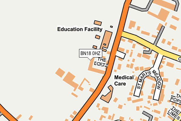BN18 0HZ map - OS OpenMap – Local (Ordnance Survey)