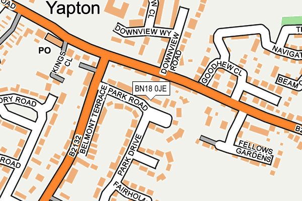 BN18 0JE map - OS OpenMap – Local (Ordnance Survey) BN18 0JE map - OS OpenMap – Local (Ordnance Survey)
