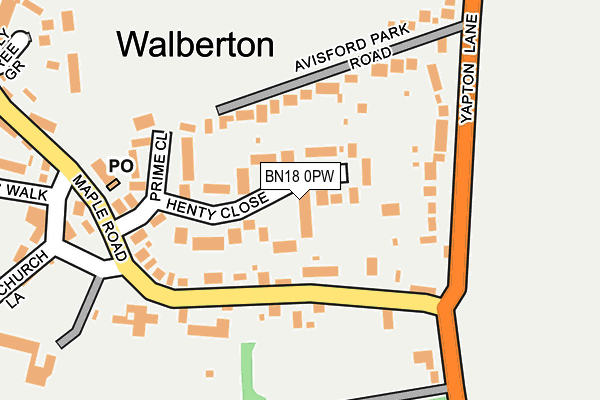 BN18 0PW map - OS OpenMap – Local (Ordnance Survey)