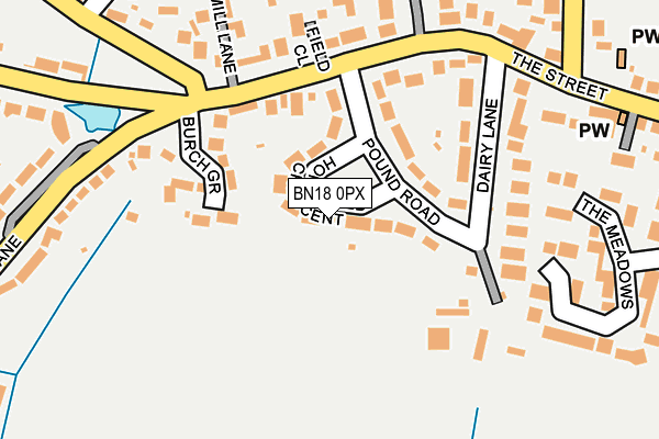 BN18 0PX map - OS OpenMap – Local (Ordnance Survey) BN18 0PX map - OS OpenMap – Local (Ordnance Survey)