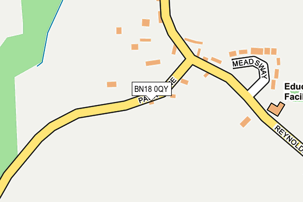BN18 0QY map - OS OpenMap – Local (Ordnance Survey) BN18 0QY map - OS OpenMap – Local (Ordnance Survey)