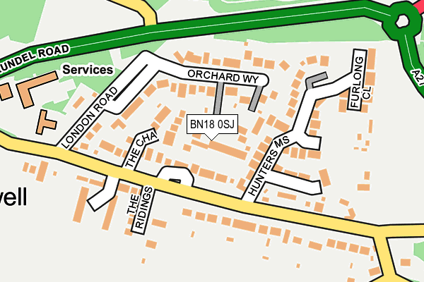 BN18 0SJ map - OS OpenMap – Local (Ordnance Survey) BN18 0SJ map - OS OpenMap – Local (Ordnance Survey)
