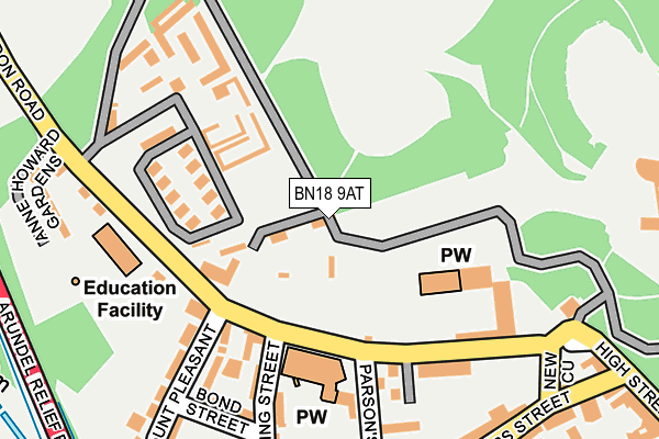 BN18 9AT map - OS OpenMap – Local (Ordnance Survey) BN18 9AT map - OS OpenMap – Local (Ordnance Survey)