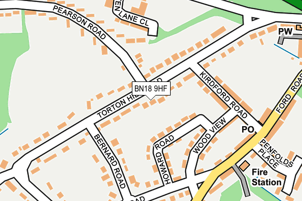 BN18 9HF map - OS OpenMap – Local (Ordnance Survey) BN18 9HF map - OS OpenMap – Local (Ordnance Survey)