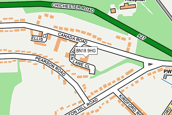 BN18 9HG map - OS OpenMap – Local (Ordnance Survey) BN18 9HG map - OS OpenMap – Local (Ordnance Survey)