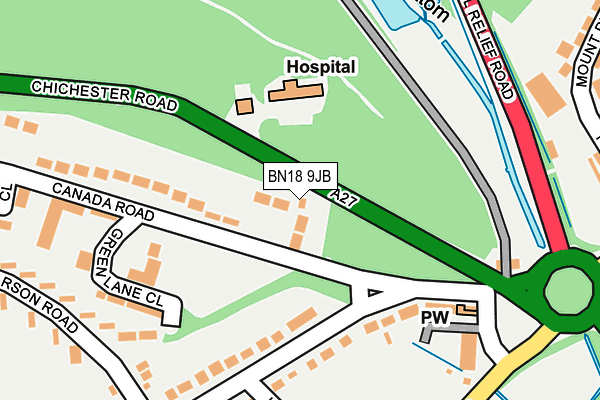 BN18 9JB map - OS OpenMap – Local (Ordnance Survey) BN18 9JB map - OS OpenMap – Local (Ordnance Survey)