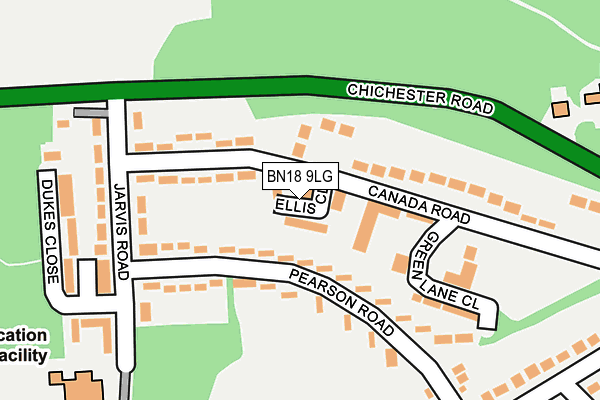 BN18 9LG map - OS OpenMap – Local (Ordnance Survey) BN18 9LG map - OS OpenMap – Local (Ordnance Survey)
