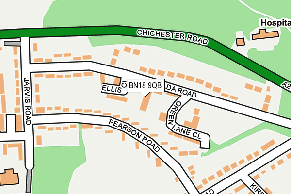 BN18 9QB map - OS OpenMap – Local (Ordnance Survey) BN18 9QB map - OS OpenMap – Local (Ordnance Survey)