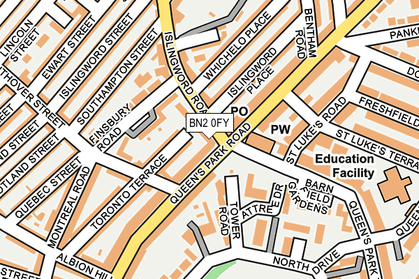 BN2 0FY map - OS OpenMap – Local (Ordnance Survey) BN2 0FY map - OS OpenMap – Local (Ordnance Survey)