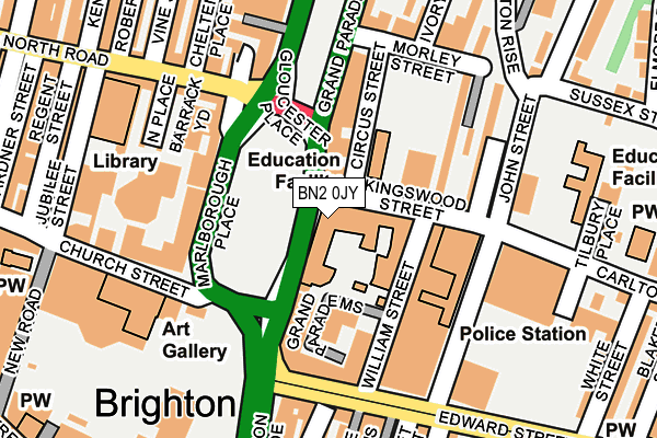 BN2 0JY map - OS OpenMap – Local (Ordnance Survey)