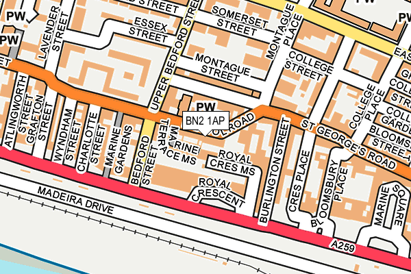 BN2 1AP map - OS OpenMap – Local (Ordnance Survey)