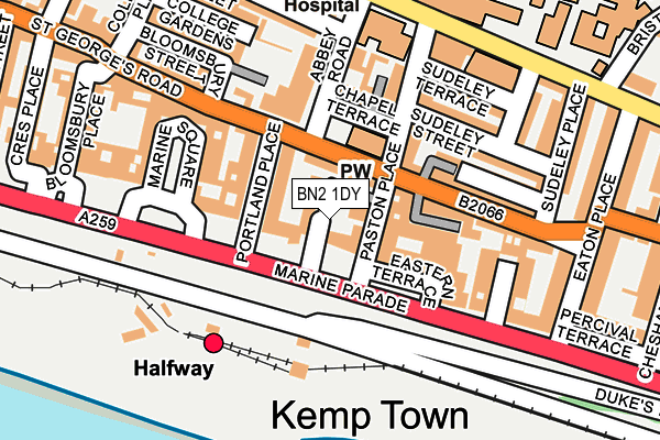 BN2 1DY map - OS OpenMap – Local (Ordnance Survey) BN2 1DY map - OS OpenMap – Local (Ordnance Survey)