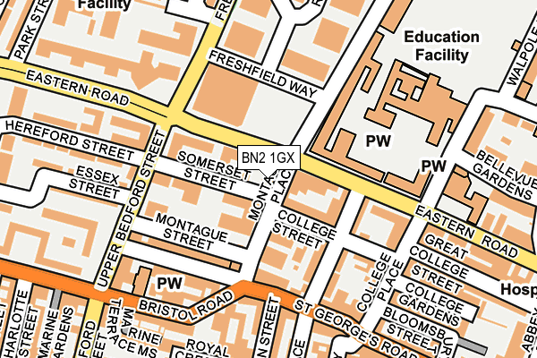 BN2 1GX map - OS OpenMap – Local (Ordnance Survey) BN2 1GX map - OS OpenMap – Local (Ordnance Survey)