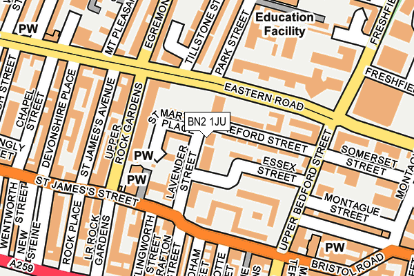 BN2 1JU map - OS OpenMap – Local (Ordnance Survey) BN2 1JU map - OS OpenMap – Local (Ordnance Survey)
