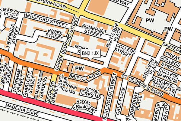 BN2 1JX map - OS OpenMap – Local (Ordnance Survey) BN2 1JX map - OS OpenMap – Local (Ordnance Survey)