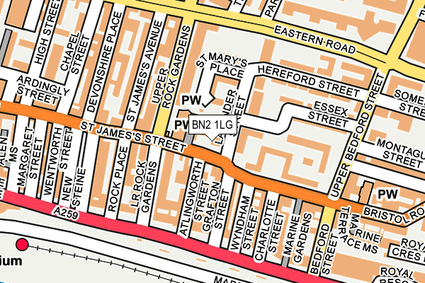 BN2 1LG map - OS OpenMap – Local (Ordnance Survey) BN2 1LG map - OS OpenMap – Local (Ordnance Survey)
