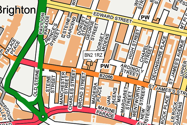 BN2 1RZ map - OS OpenMap – Local (Ordnance Survey)