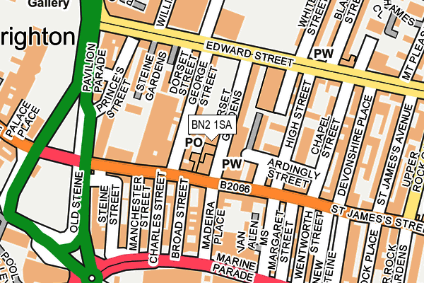 BN2 1SA map - OS OpenMap – Local (Ordnance Survey) BN2 1SA map - OS OpenMap – Local (Ordnance Survey)