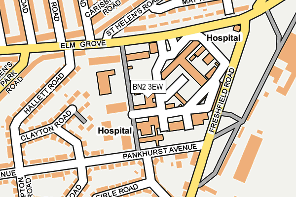 BN2 3EW map - OS OpenMap – Local (Ordnance Survey) BN2 3EW map - OS OpenMap – Local (Ordnance Survey)