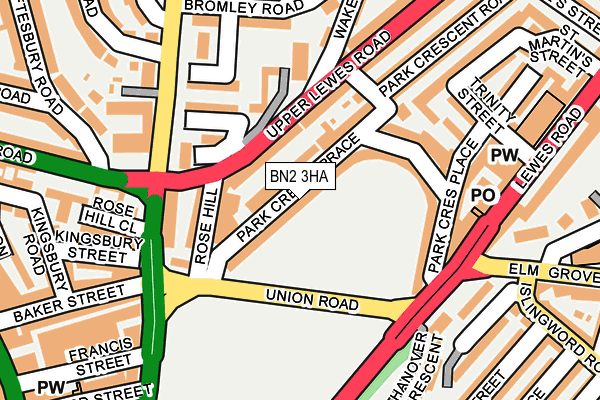 BN2 3HA map - OS OpenMap – Local (Ordnance Survey) BN2 3HA map - OS OpenMap – Local (Ordnance Survey)