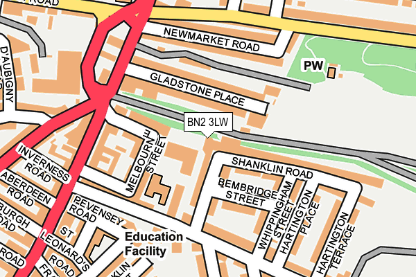 BN2 3LW map - OS OpenMap – Local (Ordnance Survey) BN2 3LW map - OS OpenMap – Local (Ordnance Survey)