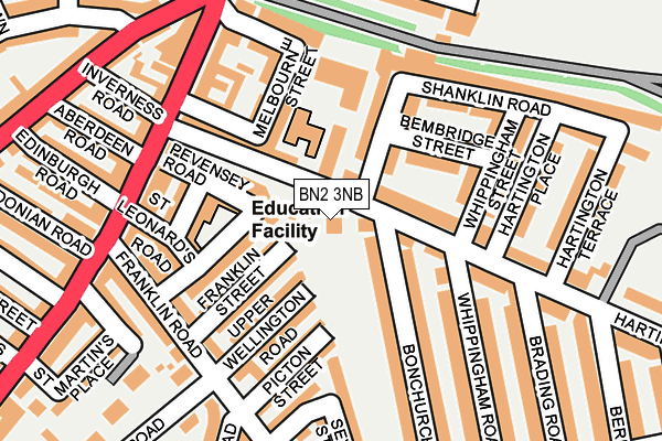 BN2 3NB map - OS OpenMap – Local (Ordnance Survey) BN2 3NB map - OS OpenMap – Local (Ordnance Survey)