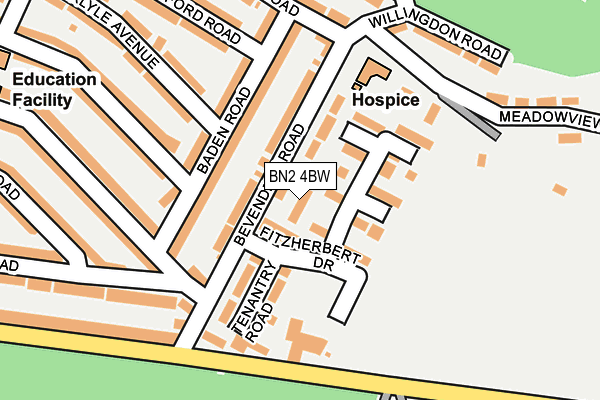 BN2 4BW map - OS OpenMap – Local (Ordnance Survey) BN2 4BW map - OS OpenMap – Local (Ordnance Survey)