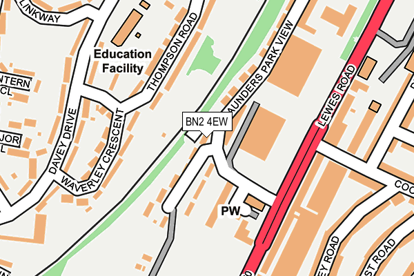 BN2 4EW map - OS OpenMap – Local (Ordnance Survey) BN2 4EW map - OS OpenMap – Local (Ordnance Survey)
