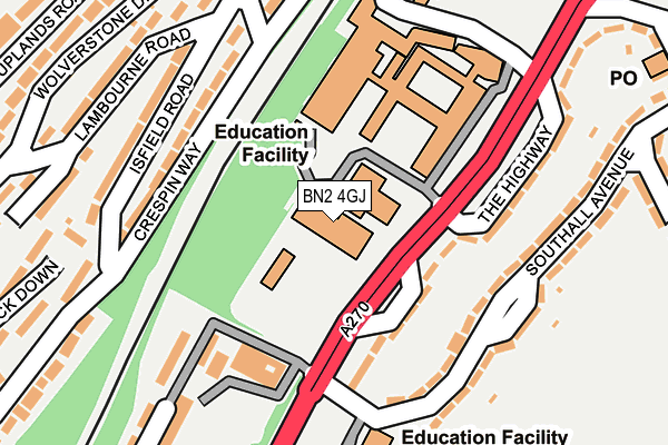 BN2 4GJ map - OS OpenMap – Local (Ordnance Survey)