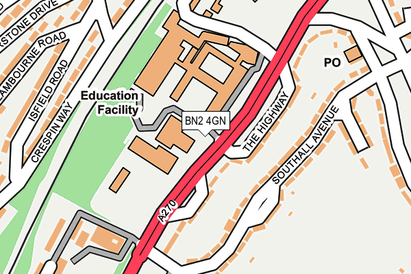 BN2 4GN map - OS OpenMap – Local (Ordnance Survey) BN2 4GN map - OS OpenMap – Local (Ordnance Survey)