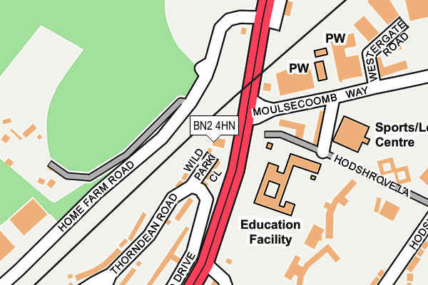 BN2 4HN map - OS OpenMap – Local (Ordnance Survey) BN2 4HN map - OS OpenMap – Local (Ordnance Survey)