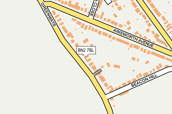 BN2 7BL map - OS OpenMap – Local (Ordnance Survey) BN2 7BL map - OS OpenMap – Local (Ordnance Survey)