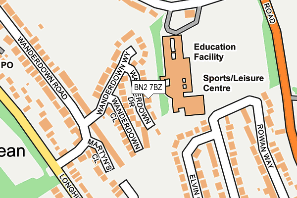 BN2 7BZ map - OS OpenMap – Local (Ordnance Survey)