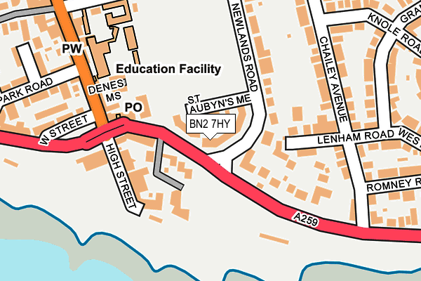 BN2 7HY map - OS OpenMap – Local (Ordnance Survey) BN2 7HY map - OS OpenMap – Local (Ordnance Survey)