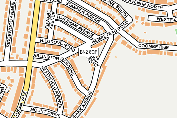 BN2 8QF map - OS OpenMap – Local (Ordnance Survey) BN2 8QF map - OS OpenMap – Local (Ordnance Survey)