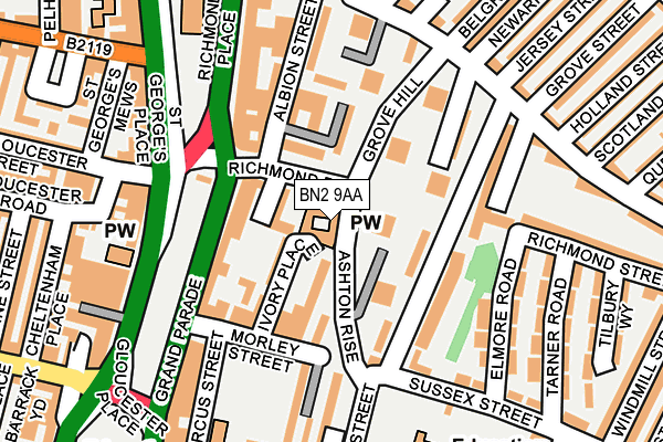 BN2 9AA map - OS OpenMap – Local (Ordnance Survey) BN2 9AA map - OS OpenMap – Local (Ordnance Survey)