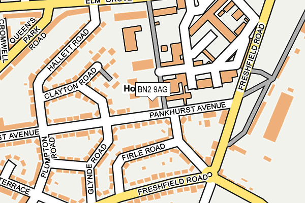 BN2 9AG map - OS OpenMap – Local (Ordnance Survey) BN2 9AG map - OS OpenMap – Local (Ordnance Survey)