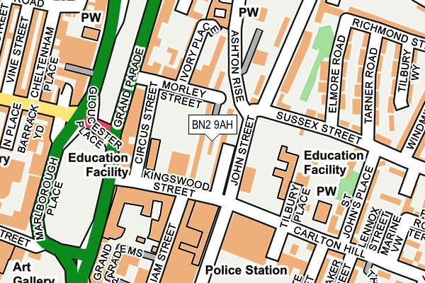 BN2 9AH map - OS OpenMap – Local (Ordnance Survey) BN2 9AH map - OS OpenMap – Local (Ordnance Survey)
