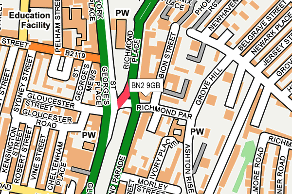 BN2 9GB map - OS OpenMap – Local (Ordnance Survey)