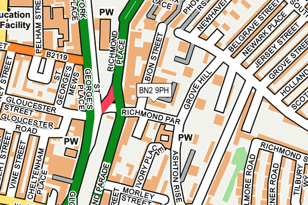 BN2 9PH map - OS OpenMap – Local (Ordnance Survey) BN2 9PH map - OS OpenMap – Local (Ordnance Survey)