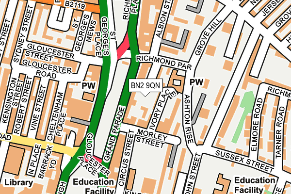 BN2 9QN map - OS OpenMap – Local (Ordnance Survey) BN2 9QN map - OS OpenMap – Local (Ordnance Survey)