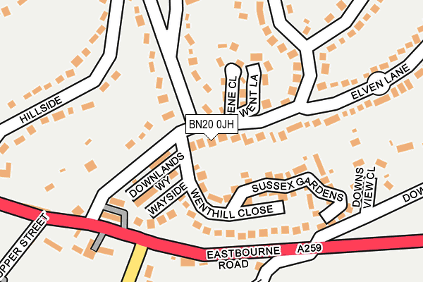 BN20 0JH map - OS OpenMap – Local (Ordnance Survey)