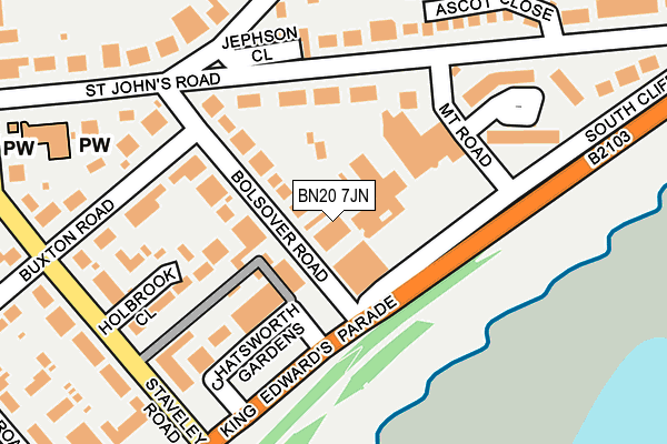BN20 7JN map - OS OpenMap – Local (Ordnance Survey) BN20 7JN map - OS OpenMap – Local (Ordnance Survey)