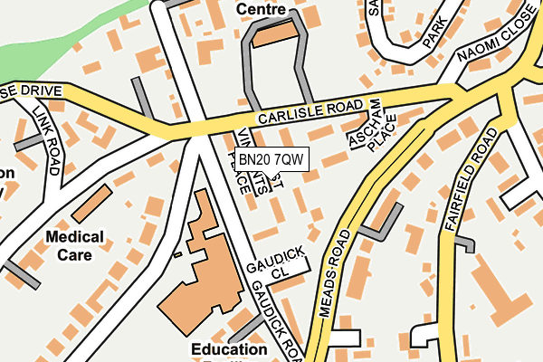 BN20 7QW map - OS OpenMap – Local (Ordnance Survey) BN20 7QW map - OS OpenMap – Local (Ordnance Survey)
